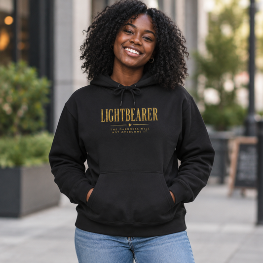 Lightbearer Hoodie worn by a model