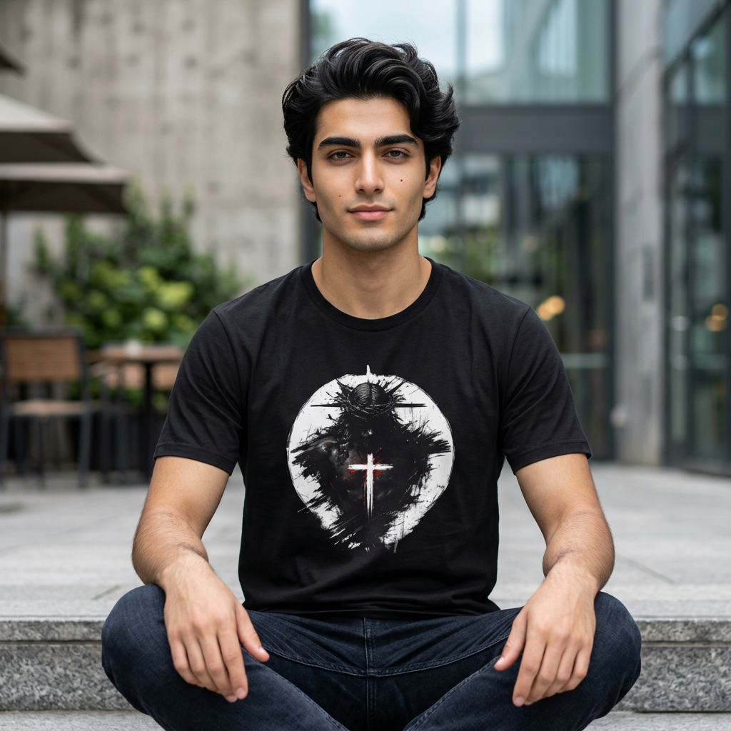 Crown of Thorns Tee worn by a model