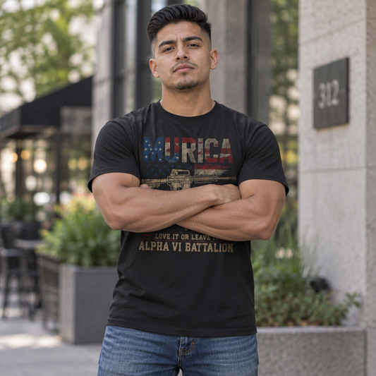 Murica Love It or Leave It Tee worn by a model