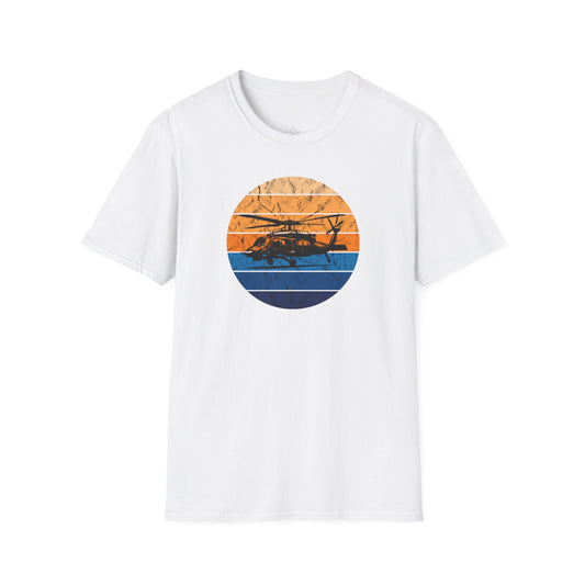 Helicopter Silhouette Sunset Tee