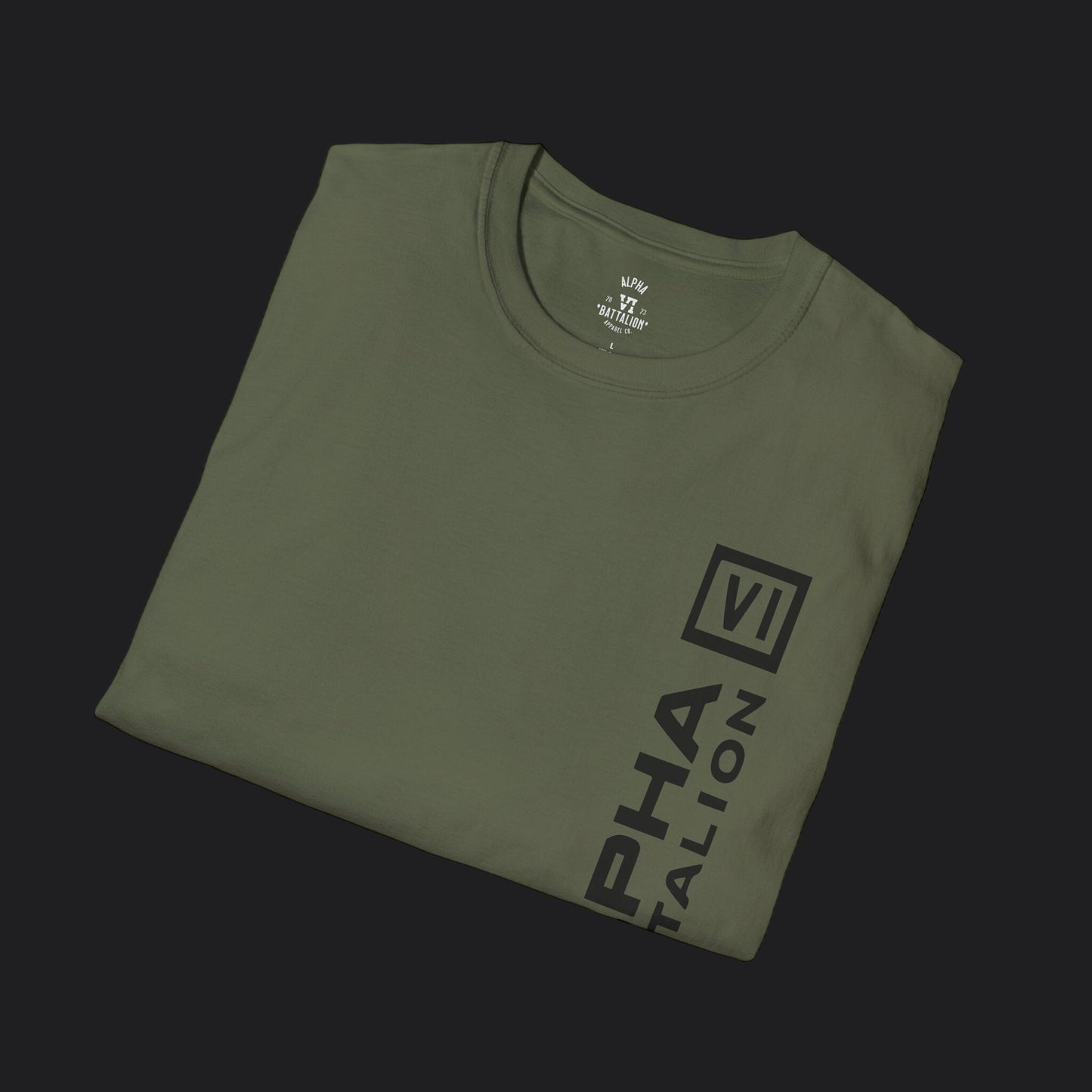 Alpha VI Battalion Vertical Block Tee — Veteran Brand Military T-Shirt