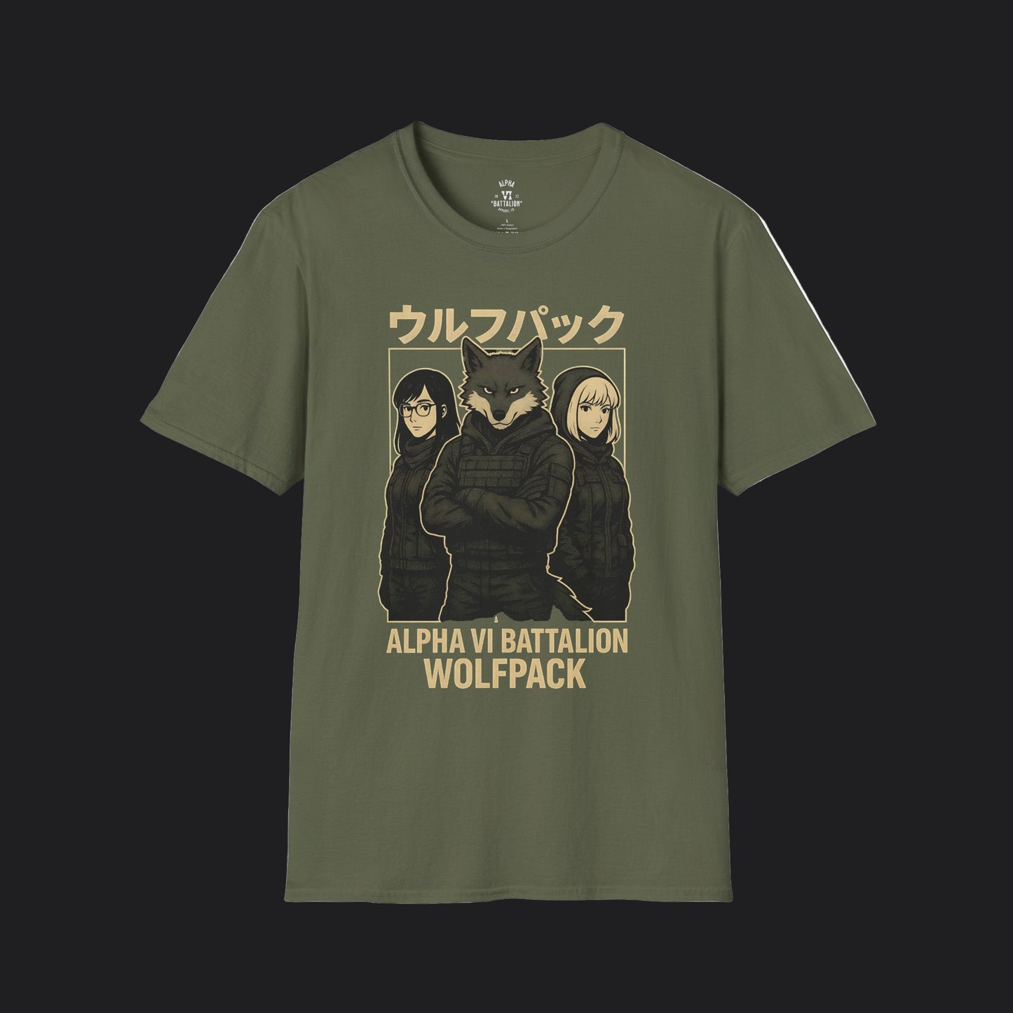 Alpha VI Battalion Wolf Pack Anime Tee