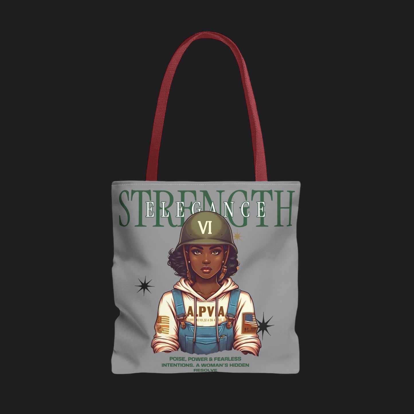 Strength and Elegance Heritage Edition Tote Bag — Military Women Veteran Canvas Bag
