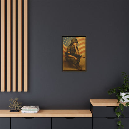 Waiting Warrior Framed Canvas