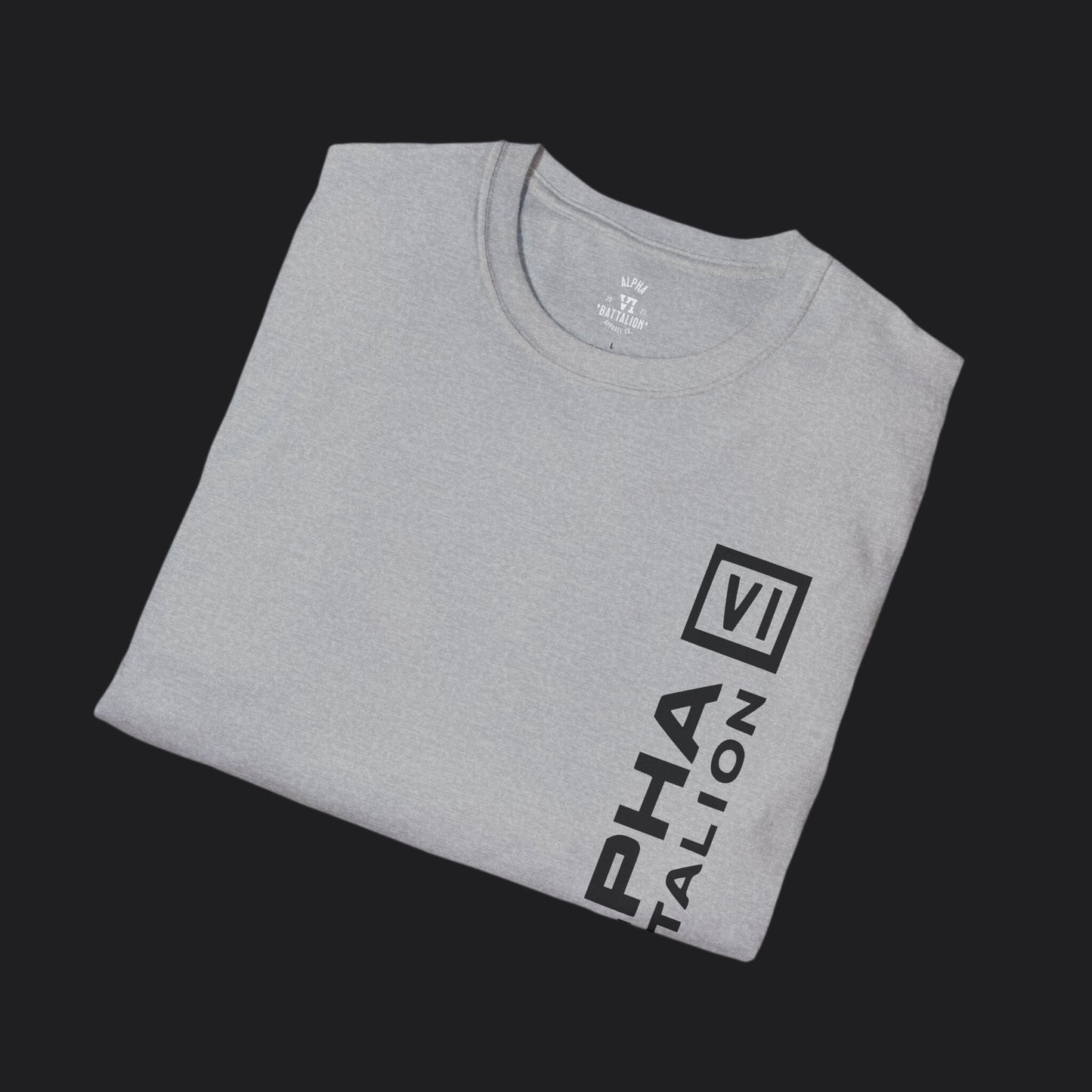 Alpha VI Battalion Vertical Block Tee — Veteran Brand Military T-Shirt