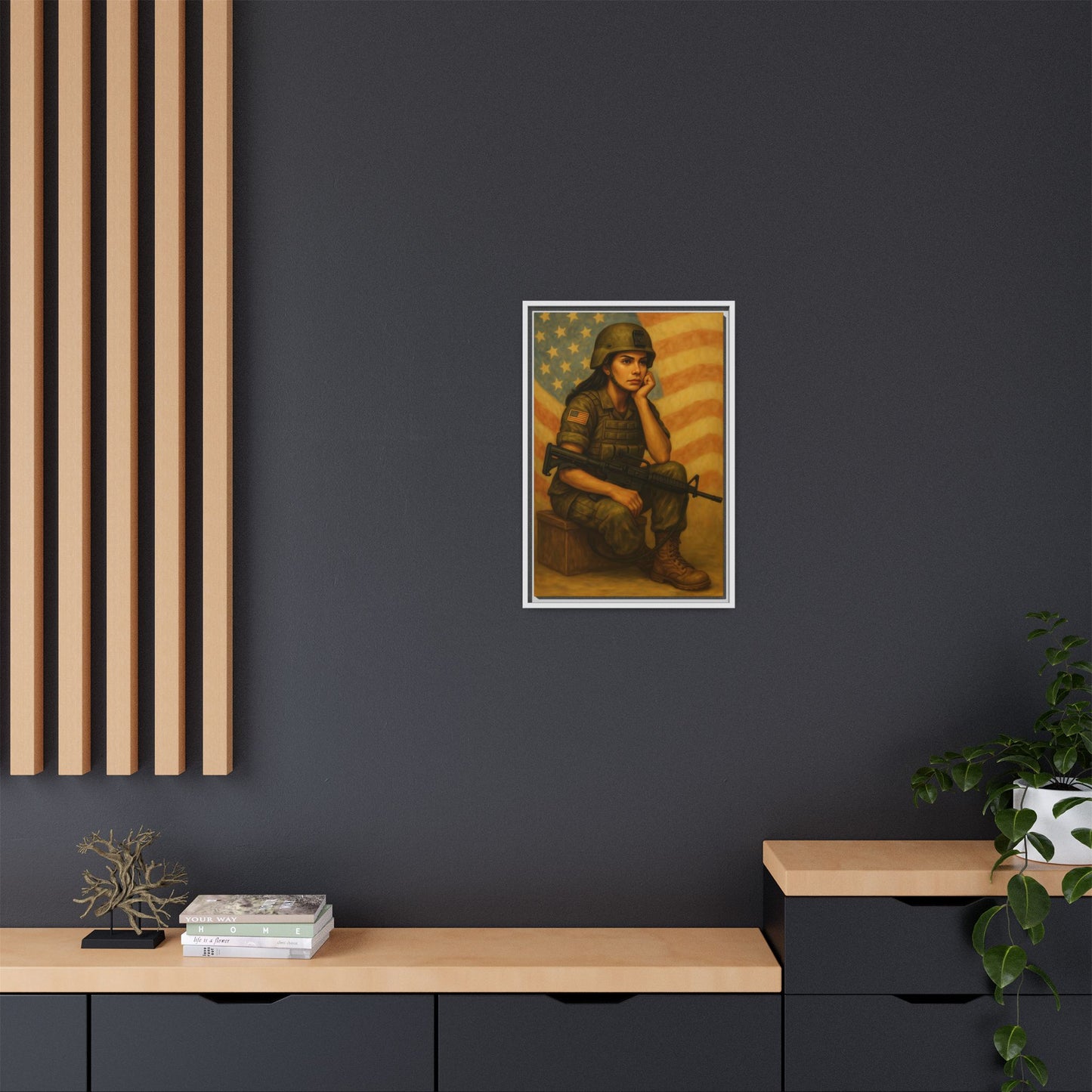 Waiting Warrior – Spirit Edition Framed Canvas