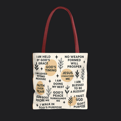 Faith Over Fear Christian Affirmation Tote Bag — Christian Gift Canvas Bag