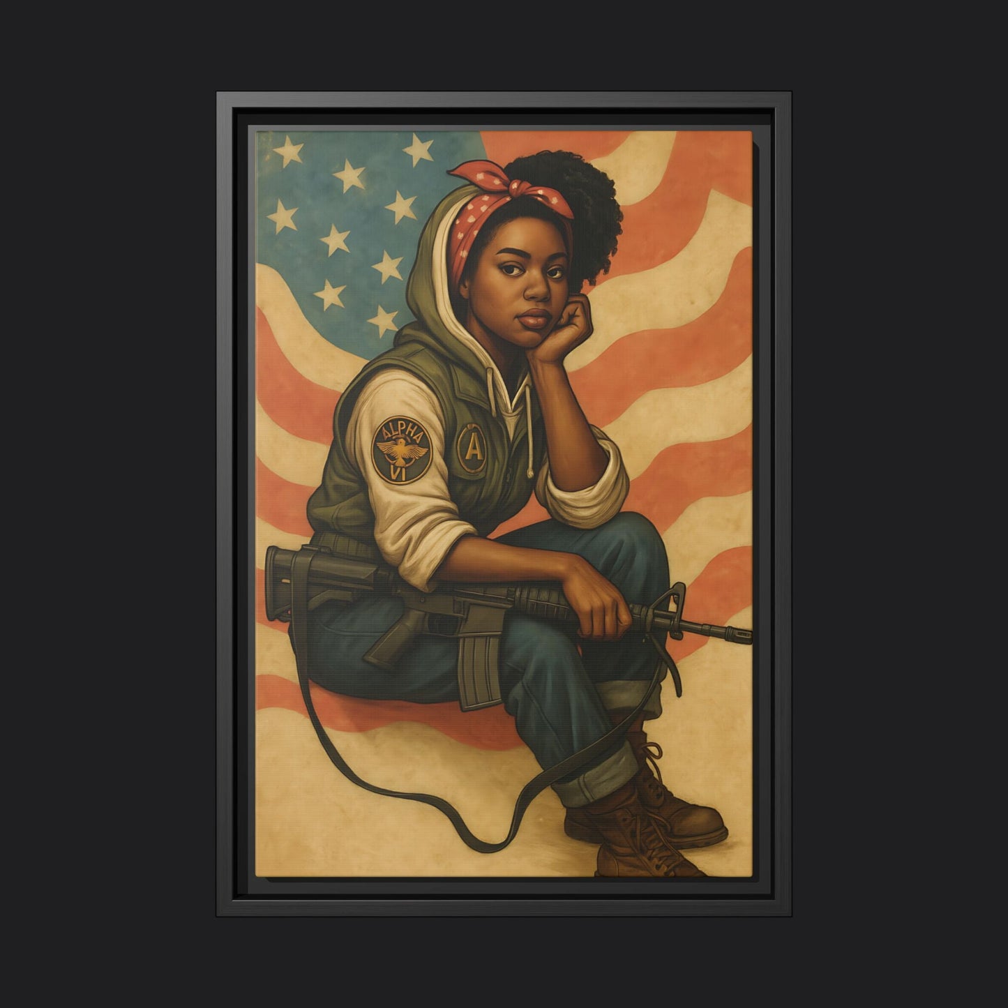 Waiting Warrior – Heritage Edition Framed Canvas