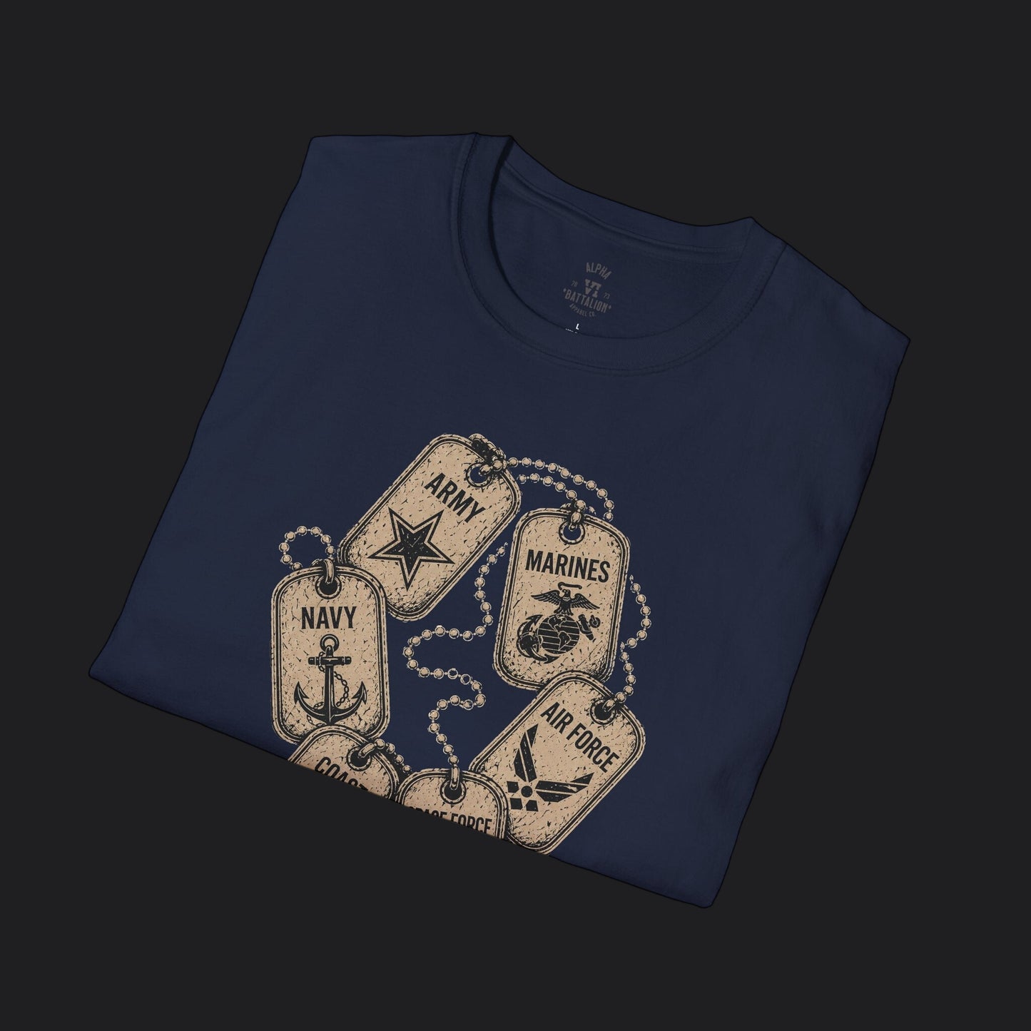 All Branches Served Dog Tag Tee — Military Pride Veteran T-Shirt
