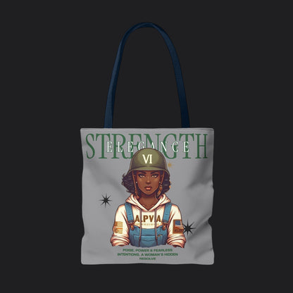 Strength and Elegance Heritage Edition Tote Bag — Military Women Veteran Canvas Bag