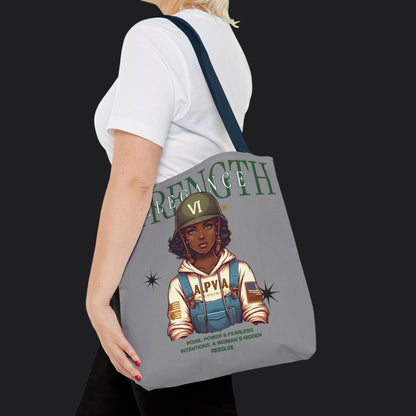Strength and Elegance Heritage Edition Tote Bag — Military Women Veteran Canvas Bag