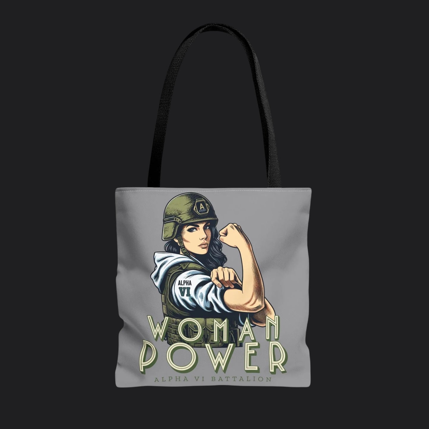 Rosie the Riveter Tote Bag — Women's Empowerment Military Canvas Bag