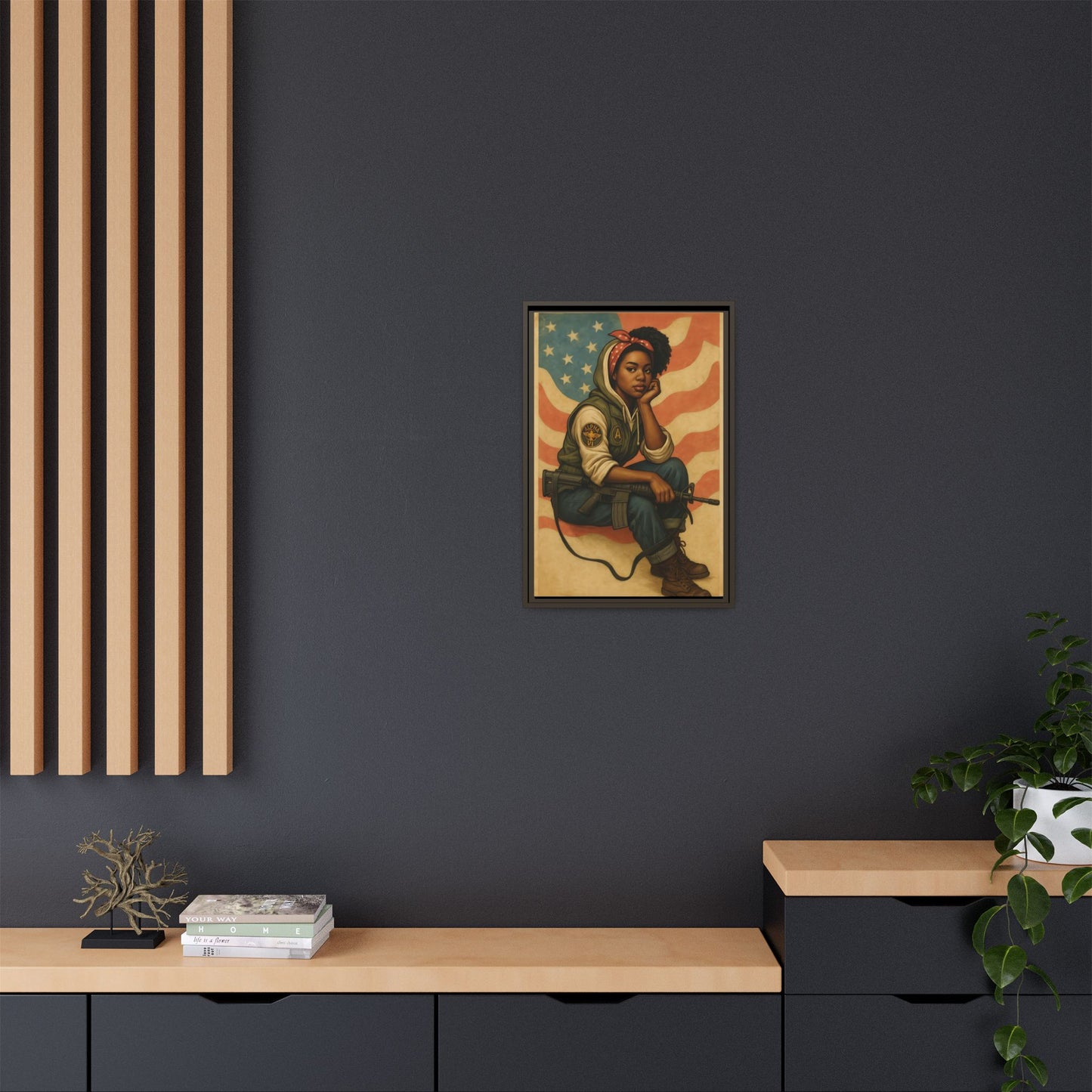 Waiting Warrior – Heritage Edition Framed Canvas