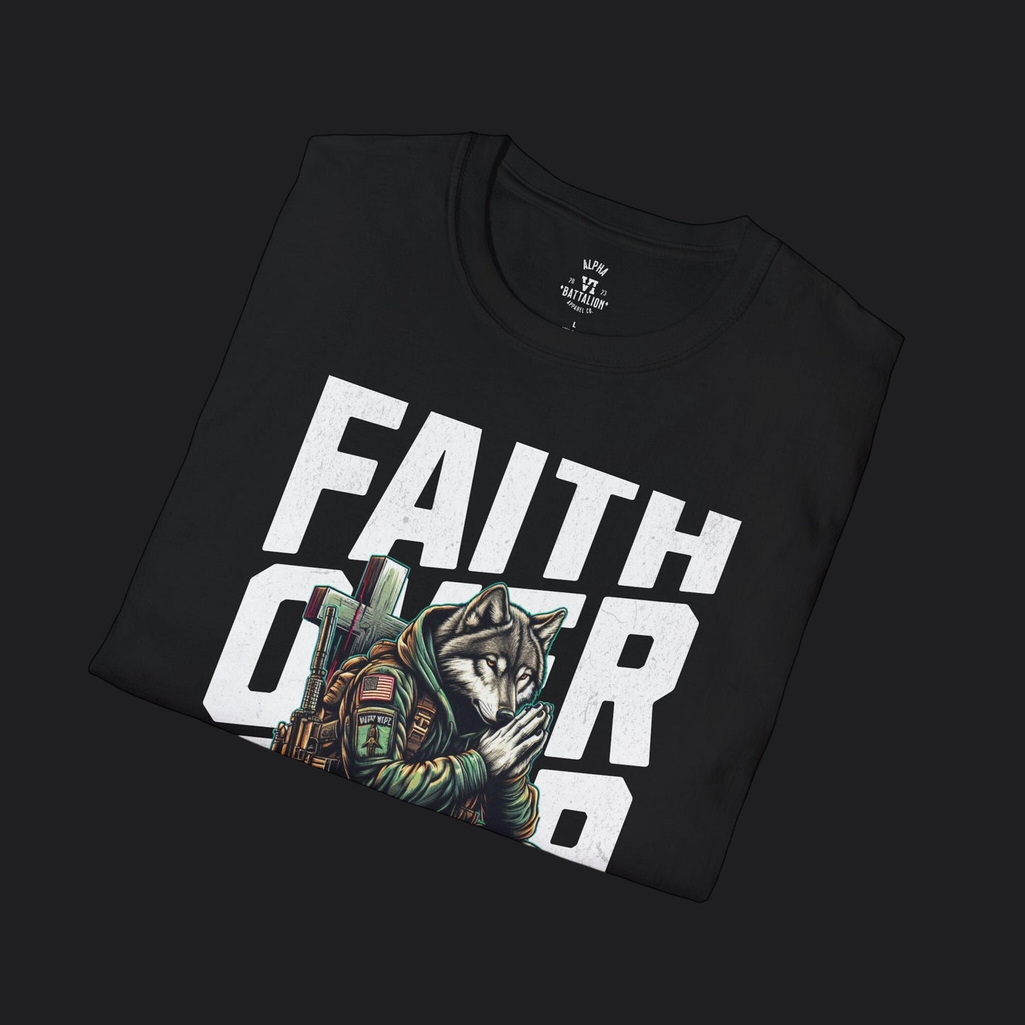 Faith Over Fear Tee — Christian Faith Veteran Military T-Shirt