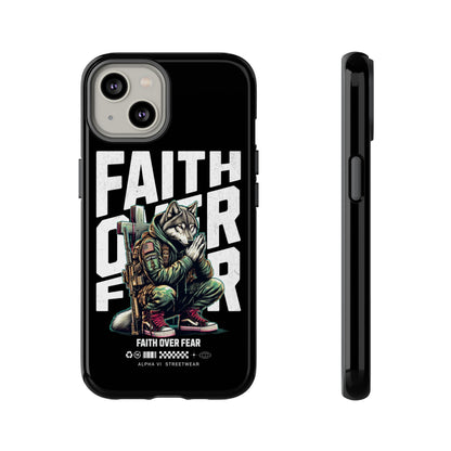 Faith Over Fear Wolf Warrior Tough Phone Case