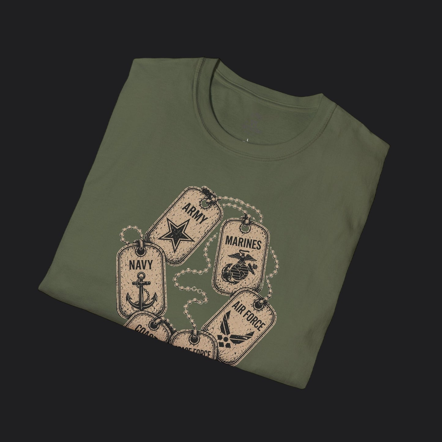 All Branches Served Dog Tag Tee — Military Pride Veteran T-Shirt
