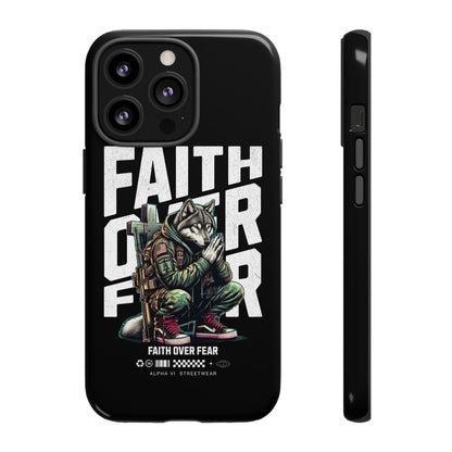 Faith Over Fear Wolf Warrior Tough Phone Case