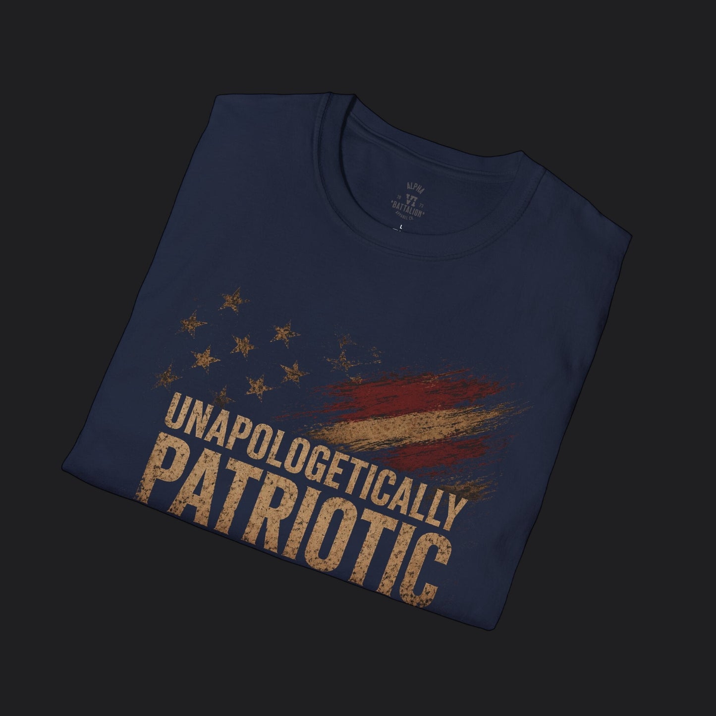 Unapologetically Patriotic Flag Tee — American Flag Veteran T-Shirt