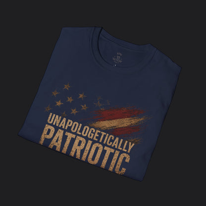 Unapologetically Patriotic Flag Tee — American Flag Veteran T-Shirt