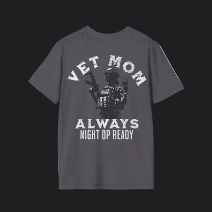 VET MOM Always Night Op Ready Tee — White Text