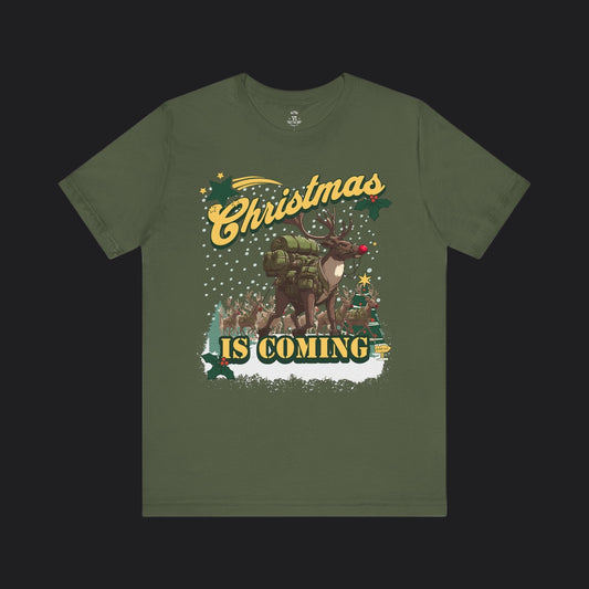Christmas Is Coming Rucking Rudolph Tee