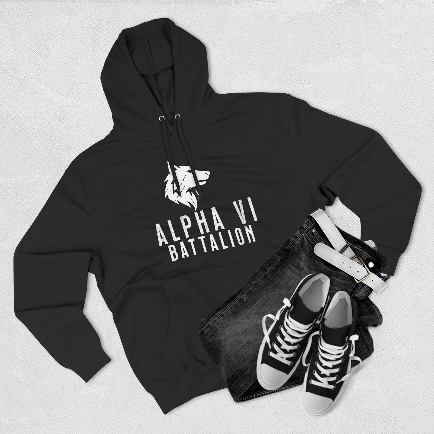 Alpha VI Battalion Wolf Head Emblem Hoodie