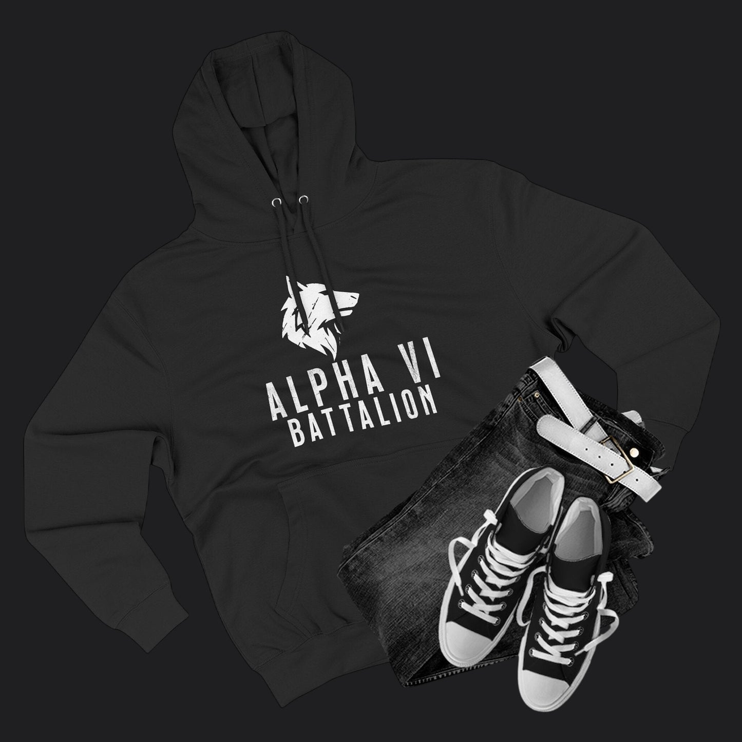 Alpha VI Battalion Wolf Head Emblem Hoodie