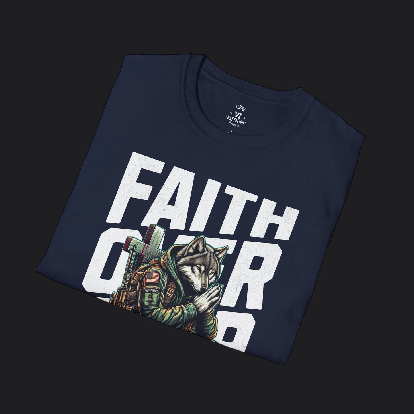 Faith Over Fear Tee — Christian Faith Veteran Military T-Shirt
