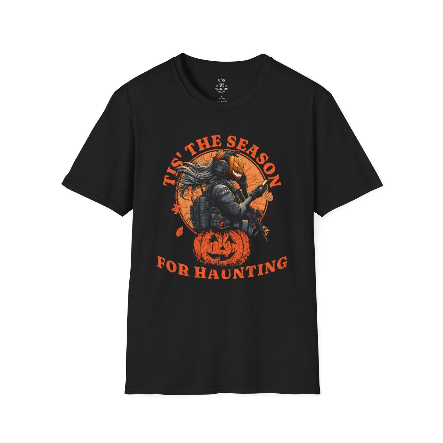 Tis the Season for Haunting Pumpkin Soldier Women Hunter Tee