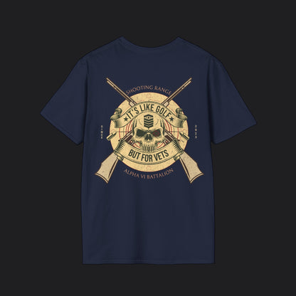 Shooting Range Golf For Vet Tee — Funny Veteran Military Humor T-Shirt