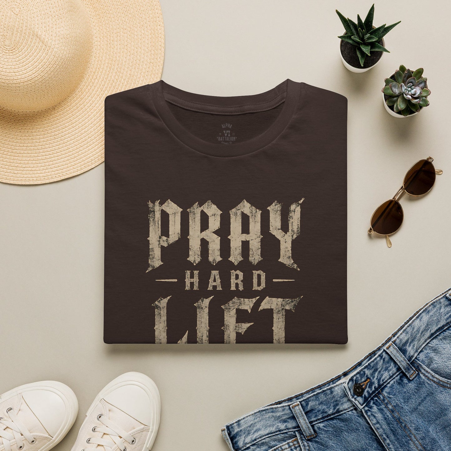 Pray Hard Lift Heavy Stay Dangerous Tee