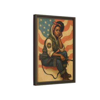 Waiting Warrior – Heritage Edition Framed Canvas