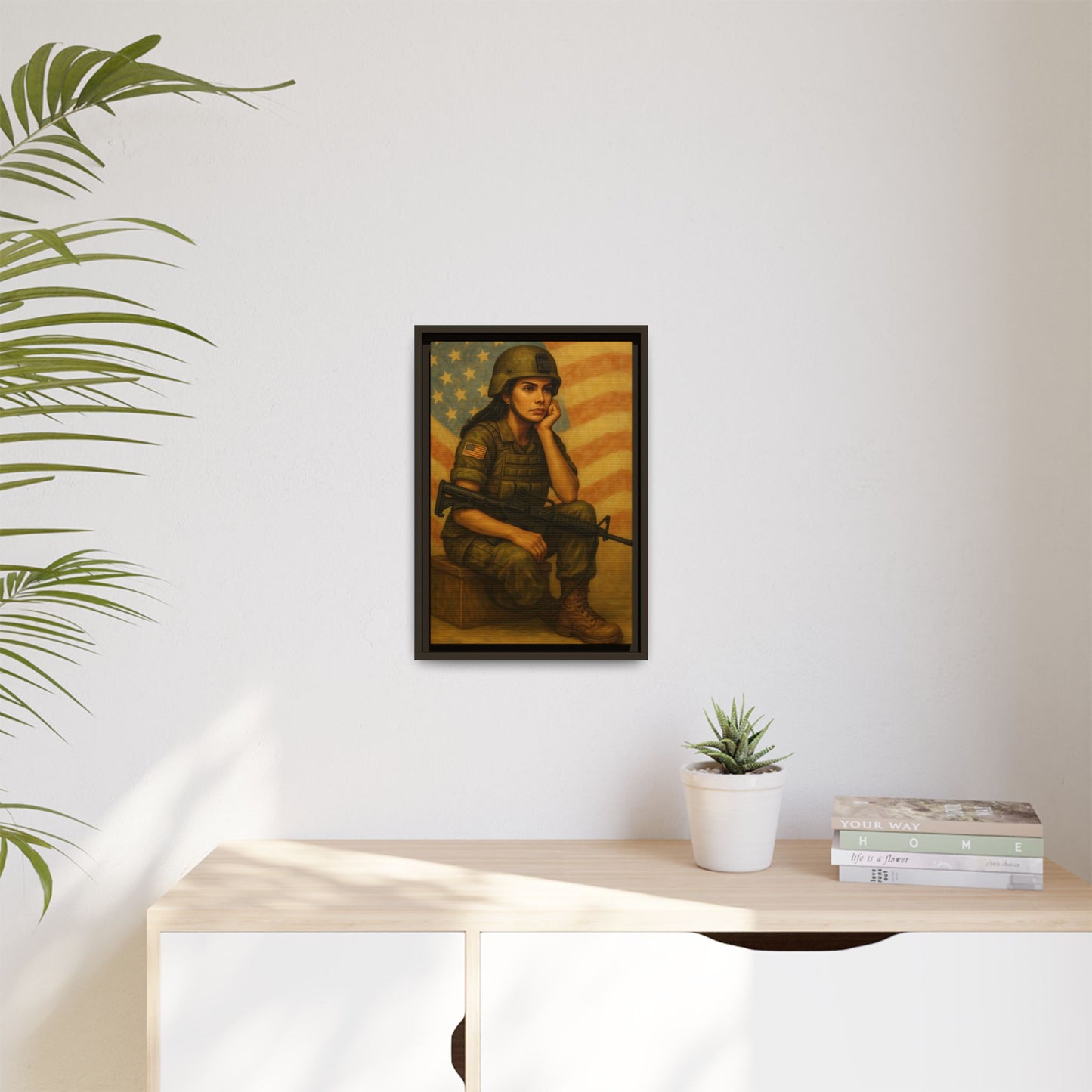 Waiting Warrior – Spirit Edition Framed Canvas