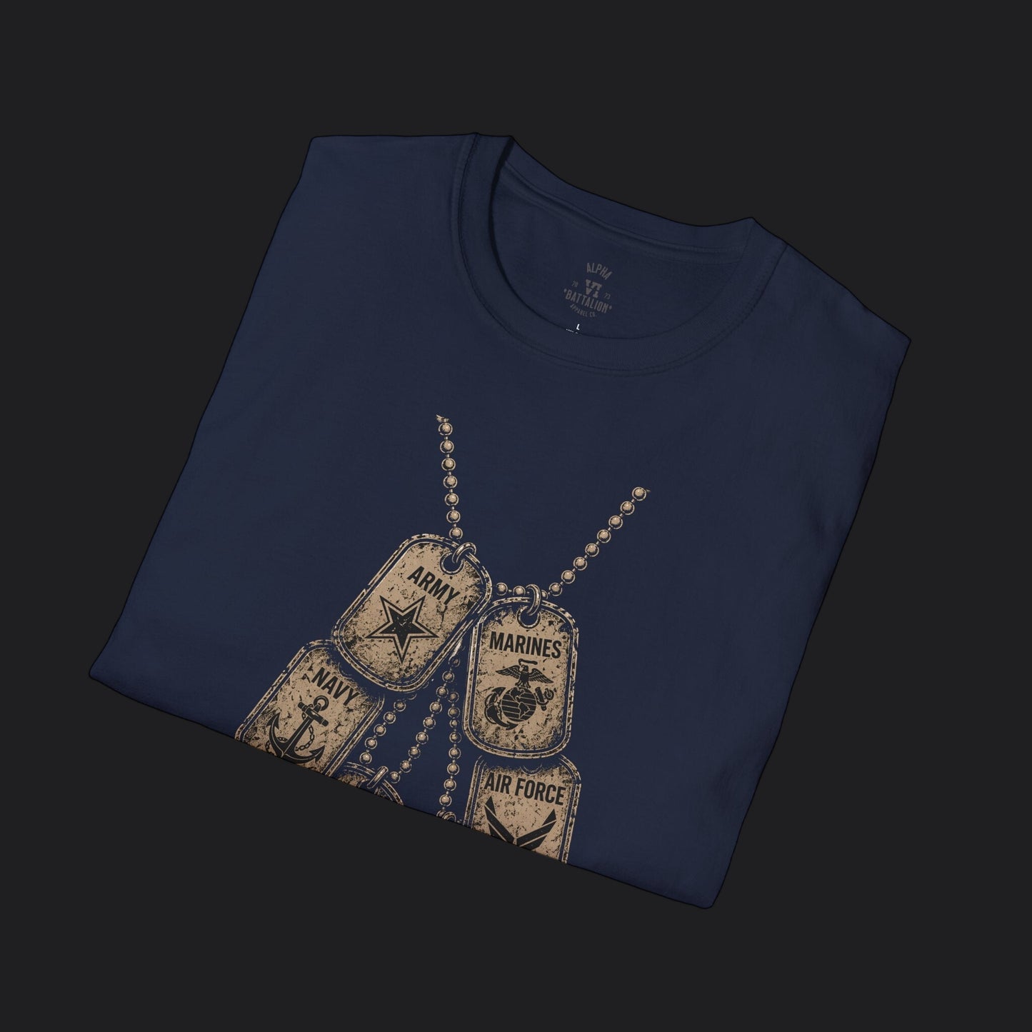 United We Served Dog Tag Tee — All Military Branches Veteran T-Shirt