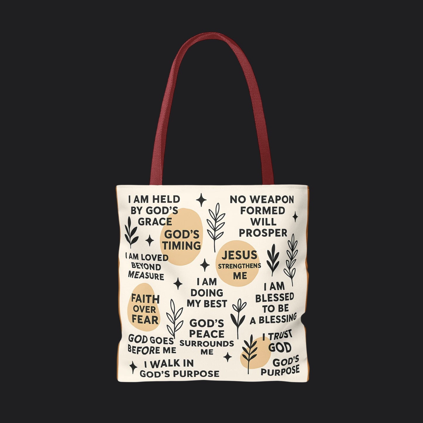 Faith Over Fear Christian Affirmation Tote Bag — Christian Gift Canvas Bag