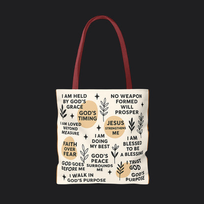 Faith Over Fear Christian Affirmation Tote Bag — Christian Gift Canvas Bag