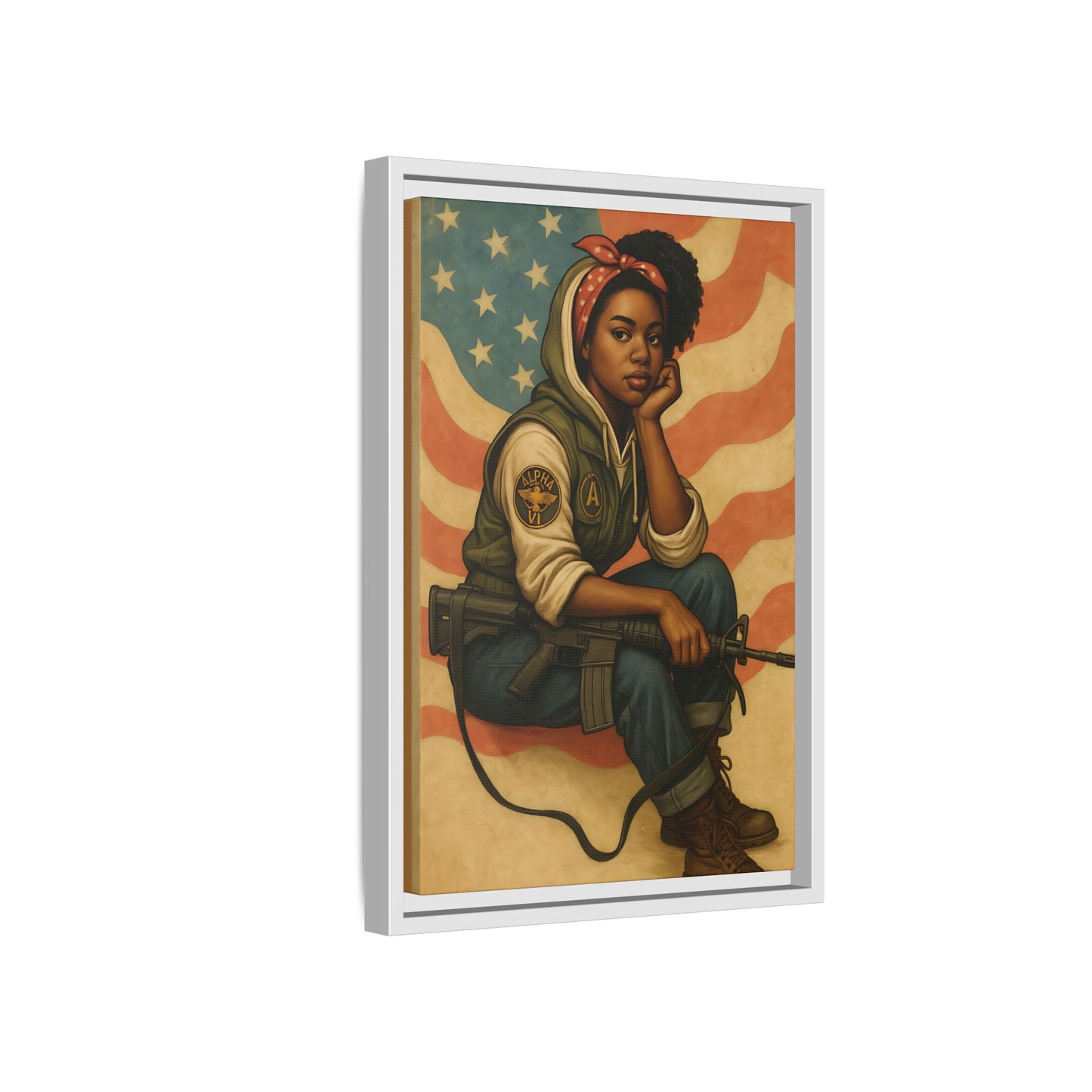 Waiting Warrior – Heritage Edition Framed Canvas