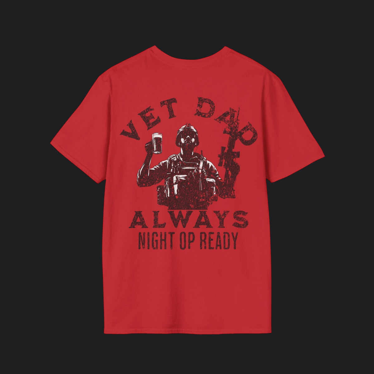 VET DAD Always Night Op Ready Tee — Black Text