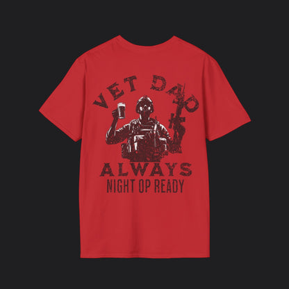 VET DAD Always Night Op Ready Tee — Black Text