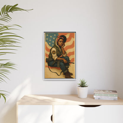 Waiting Warrior – Heritage Edition Framed Canvas