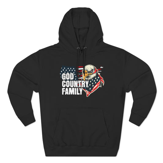 God, Country, Family Premium Pullover Hoodie