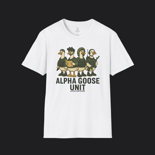 Alpha Goose Unit Tee — Funny Veteran Military Humor T-Shirt