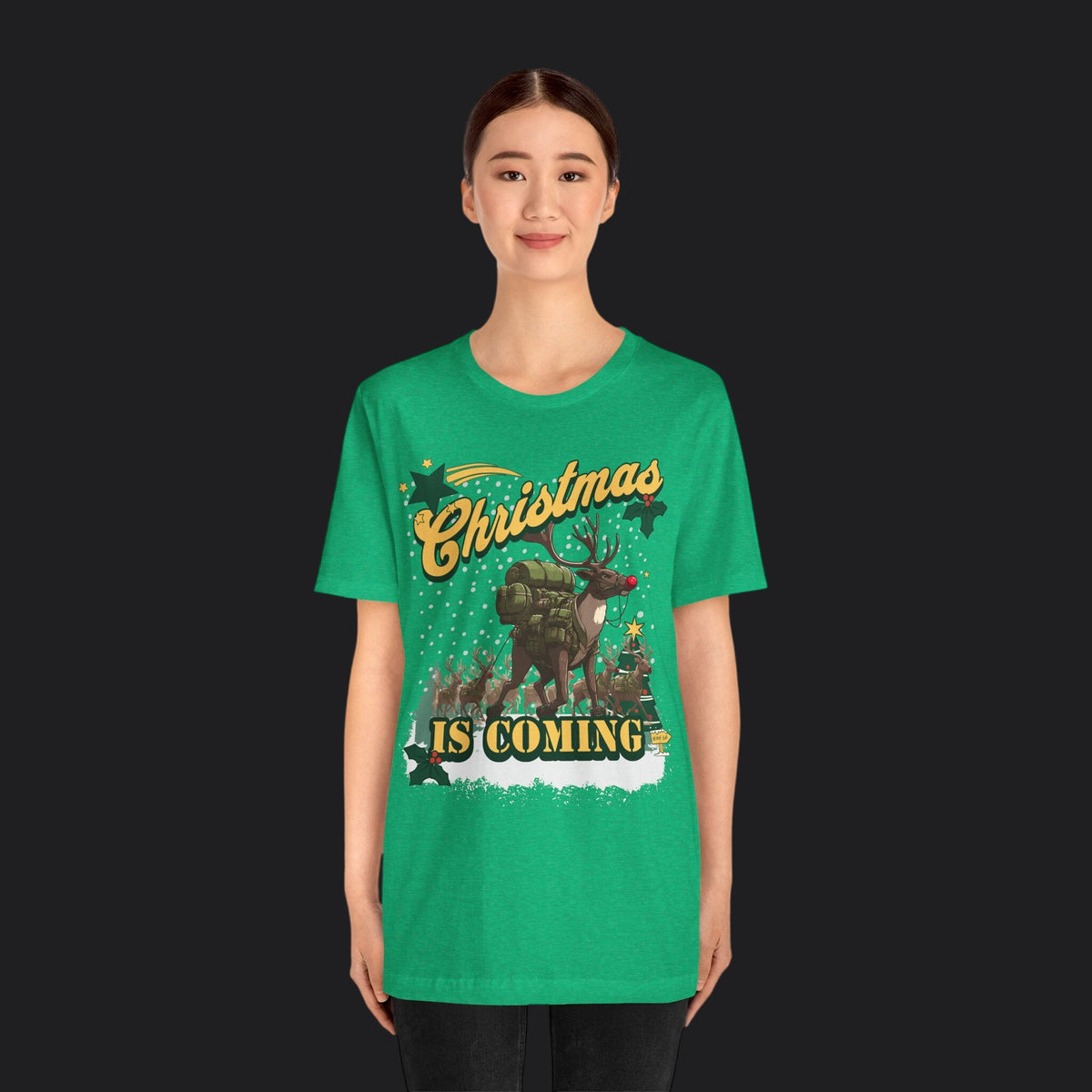 Christmas Is Coming Rucking Rudolph Tee