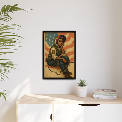 Waiting Warrior – Heritage Edition Framed Canvas
