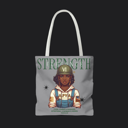 Strength and Elegance Heritage Edition Tote Bag — Military Women Veteran Canvas Bag