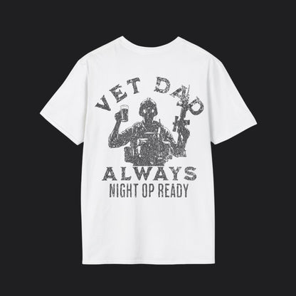 VET DAD Always Night Op Ready Tee — Black Text