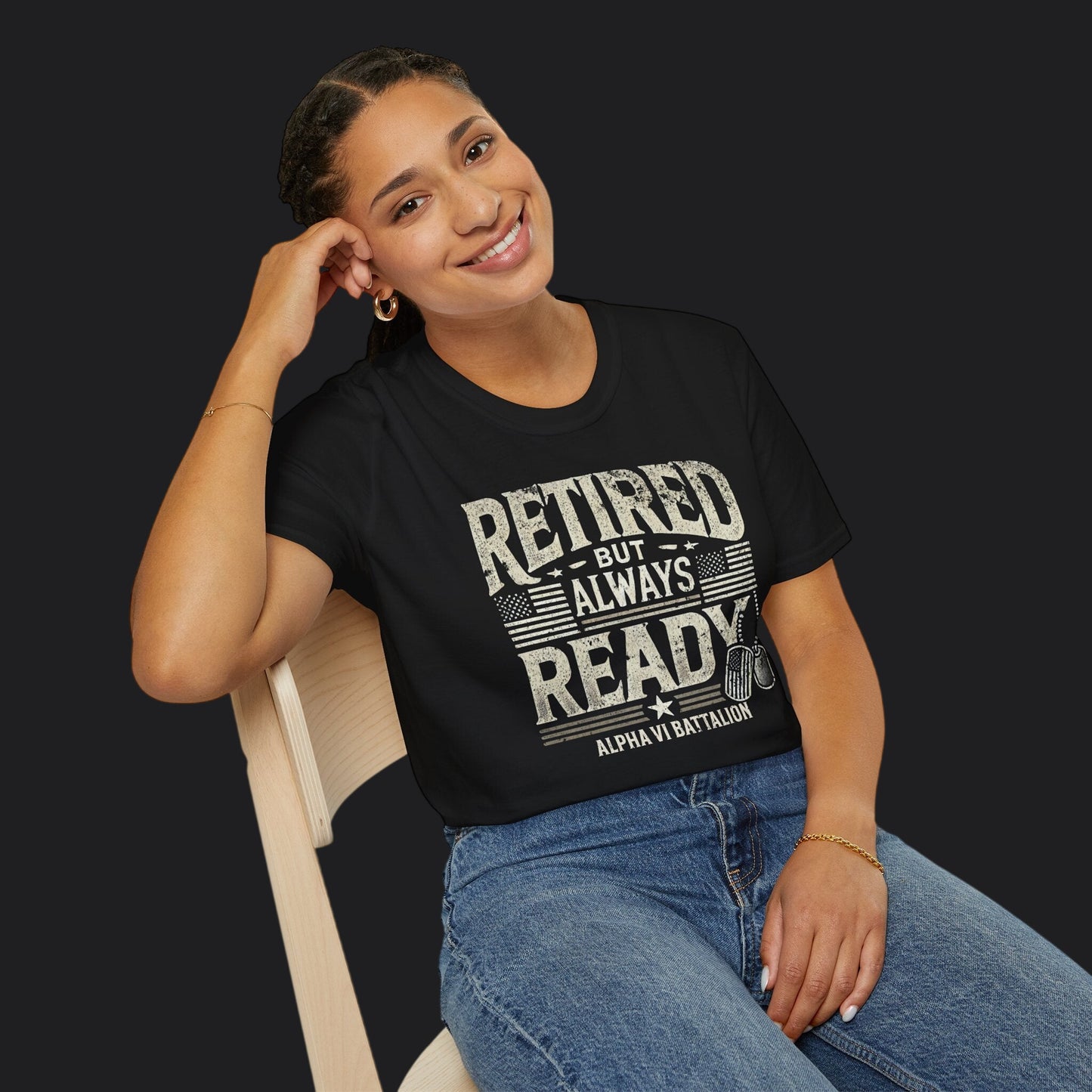 Retired But Always Ready Tee — Military Retirement Veteran T-Shirt