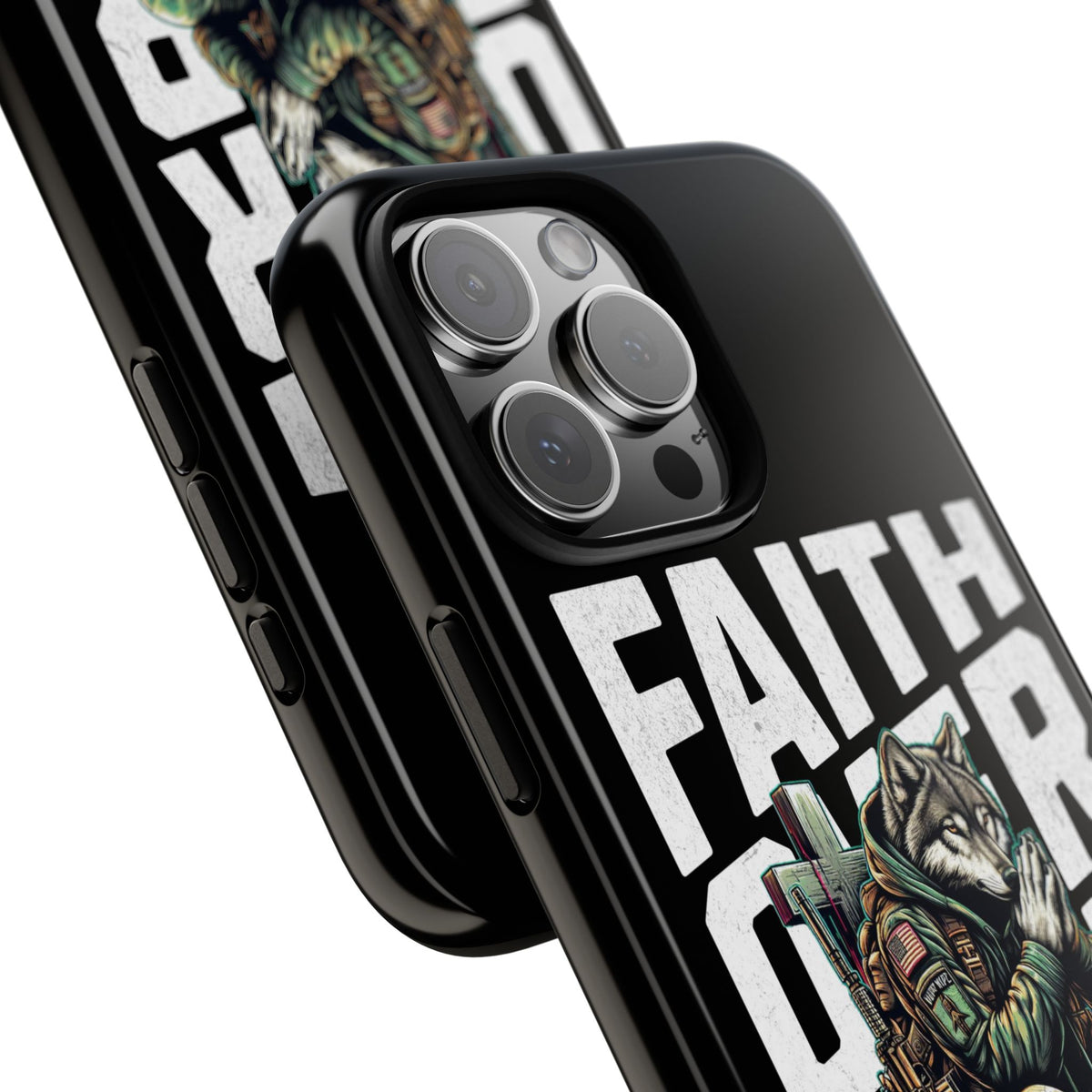 Faith Over Fear Wolf Warrior Tough Phone Case