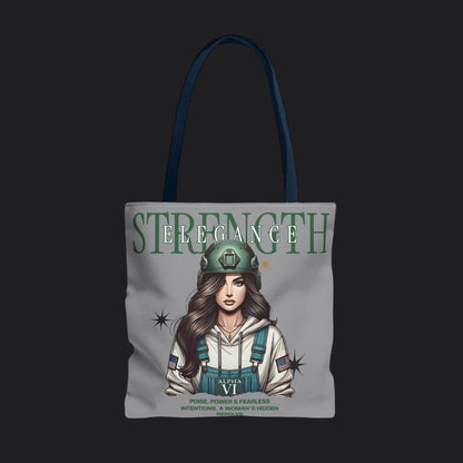 Strength and Elegance Tote Bag — Military Women Veteran Gift Canvas Bag