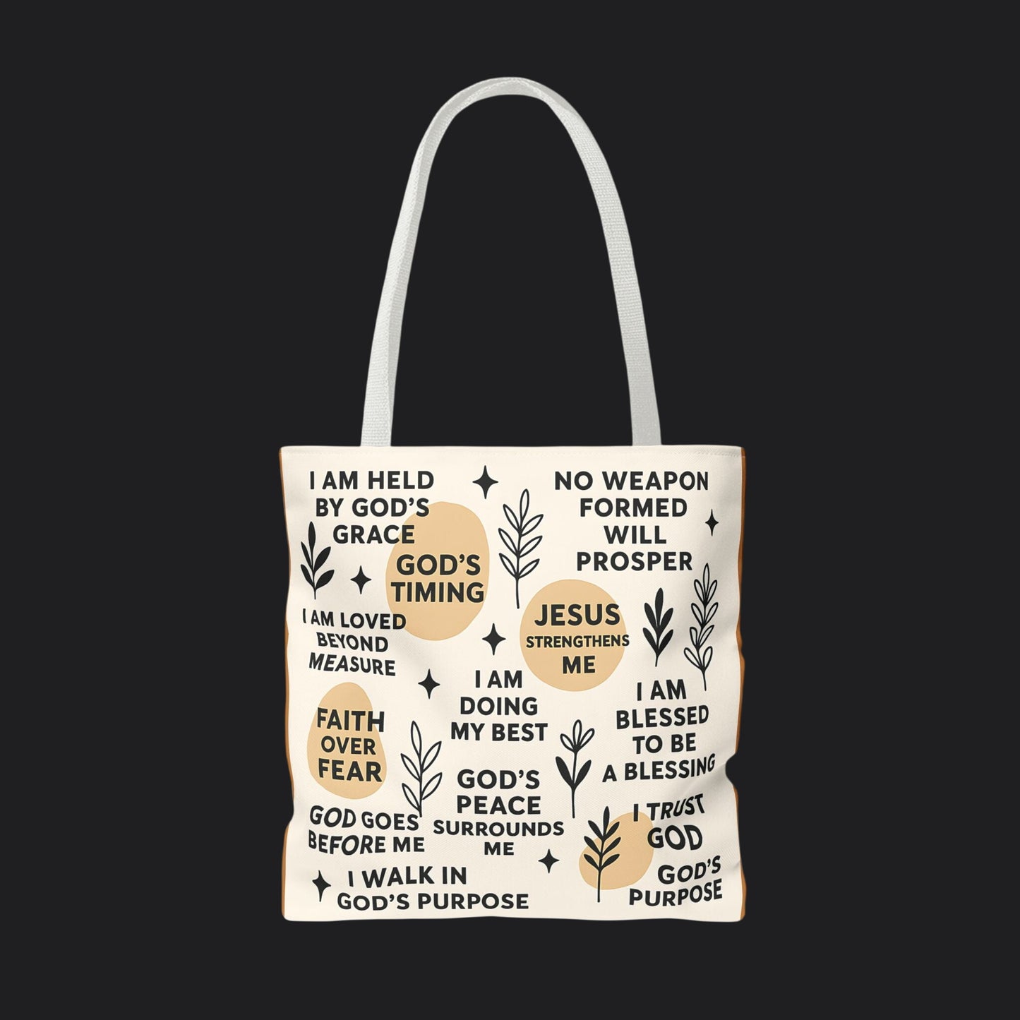 Faith Over Fear Christian Affirmation Tote Bag — Christian Gift Canvas Bag